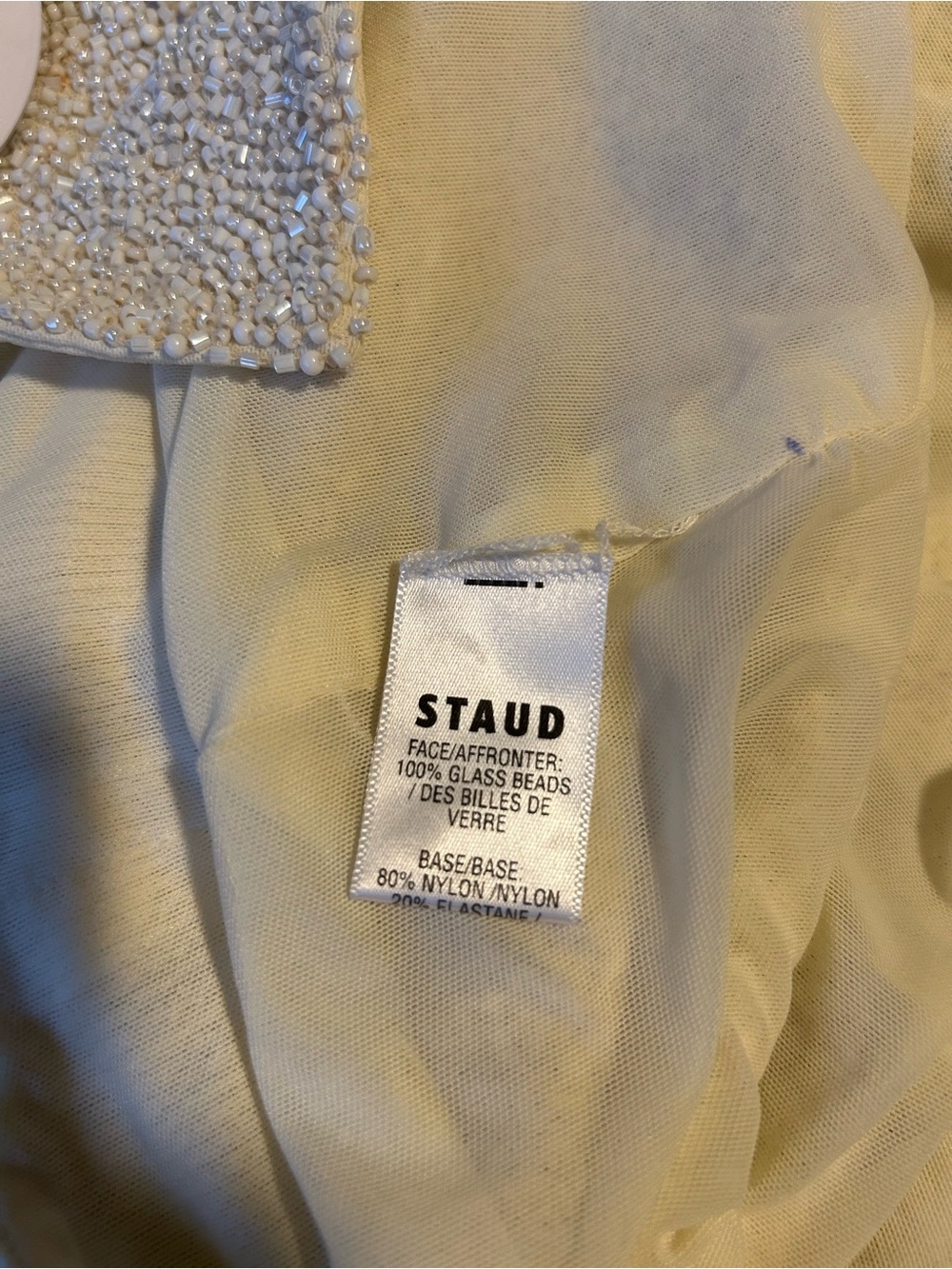 STAUD Cream Le Sable Beaded Mini Dress - Picture 5 of 11